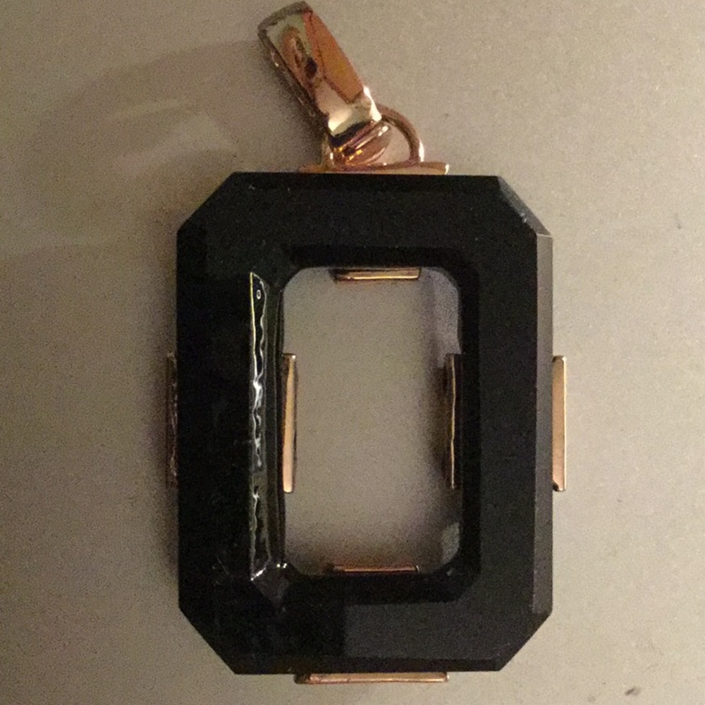 NWOT Rachel Zoe Pave Crystal Obsidian Pendant & MODIFIED Chain - Picture 3 of 11